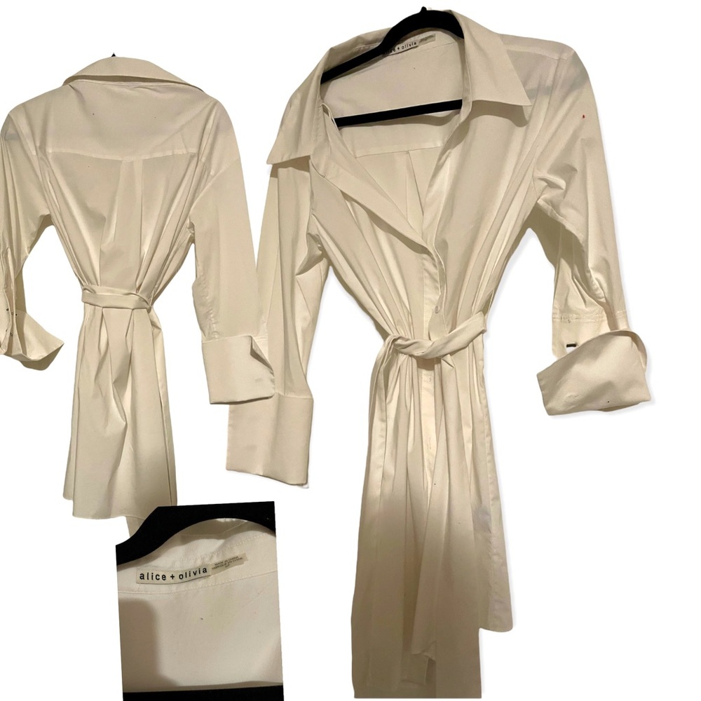 Alice and Olivia white shirt dress